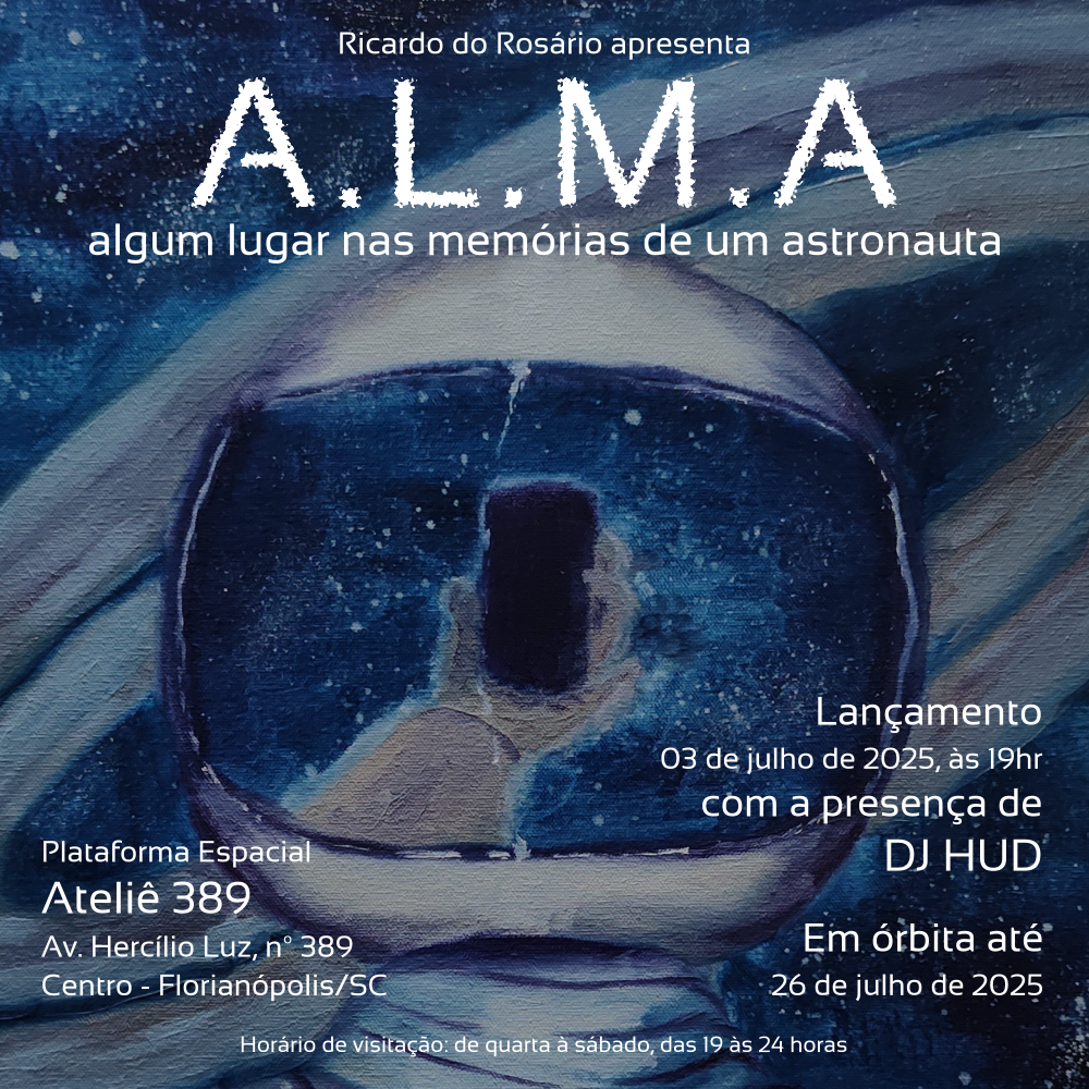 Convite da Exposição A.L.M.A de Ricardo do Rosário
